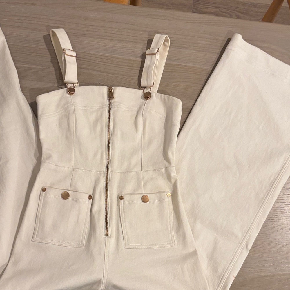 Alice McCall Cream Jumpsuit with Gold Accents